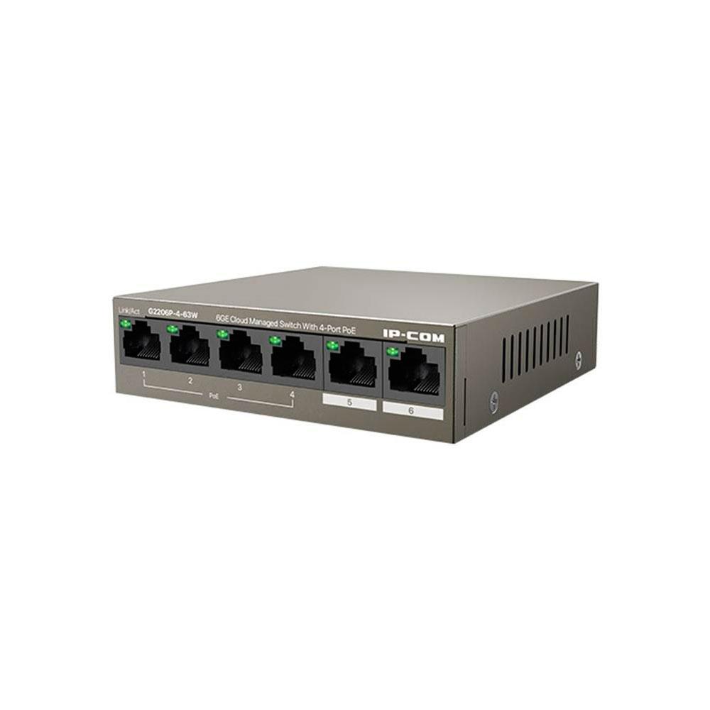 Switch 6p 10/100/1000 Gigabit Gestionable IP-COM / Carcasa metálica / G2206P-4-63W - Imagen 2