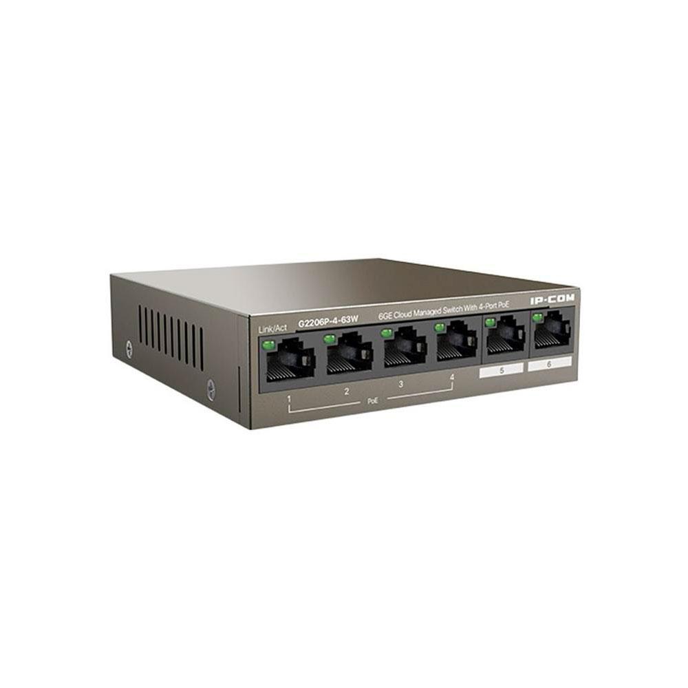 Switch 6p 10/100/1000 Gigabit Gestionable IP-COM / Carcasa metálica / G2206P-4-63W