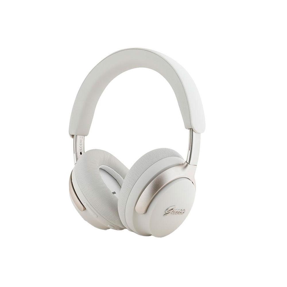 Auricular diadema inalámbrico Guess 4G / Cancelación de ruido activa y ambiental / Bt 5.3 / 300 mAh / Blanco / GUBHC22PSFCSME