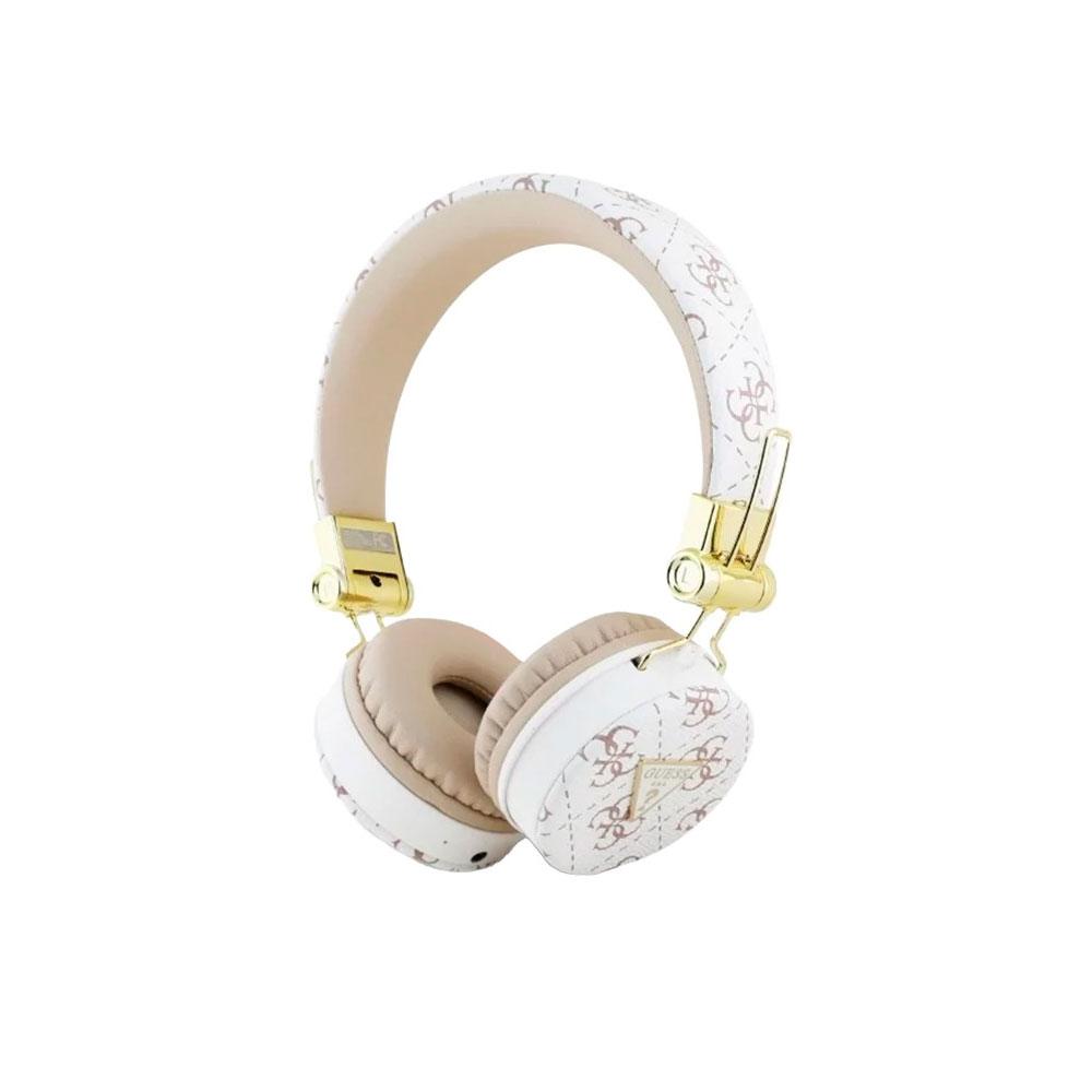 Auricular diadema inalámbrico Guess 4G Triangle / Cancelación de ruido / Bt 5.3 / 300 mAh / Blanco / GUBH70E4PTMH