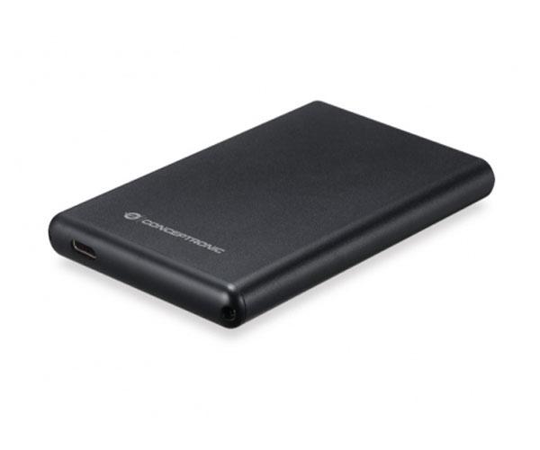 Caja externa Conceptronic 2.5 Usb 3.1 Type-C Sata / Negro / HDE02B