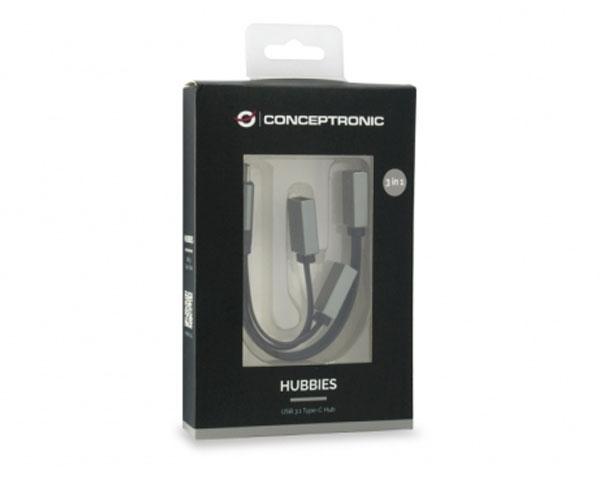 Hub Type-C a 1xUsb 3.1 / 2xUsb 2.0 / Negro / HUBBIES01B / Conceptronic - Imagen 3