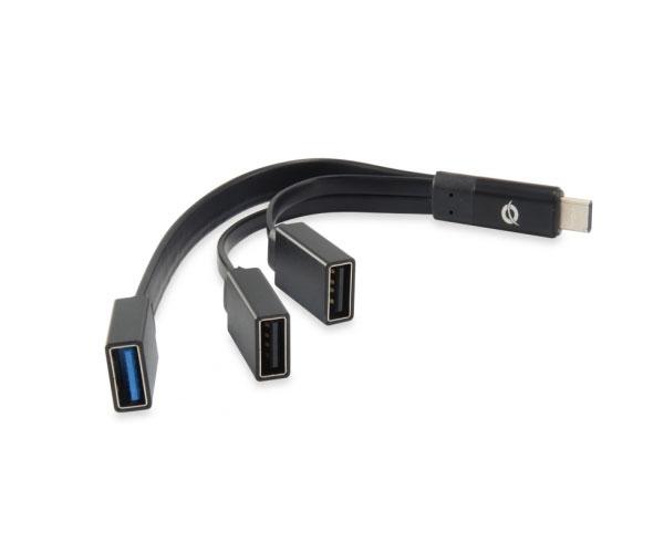 Hub Type-C a 1xUsb 3.1 / 2xUsb 2.0 / Negro / HUBBIES01B / Conceptronic