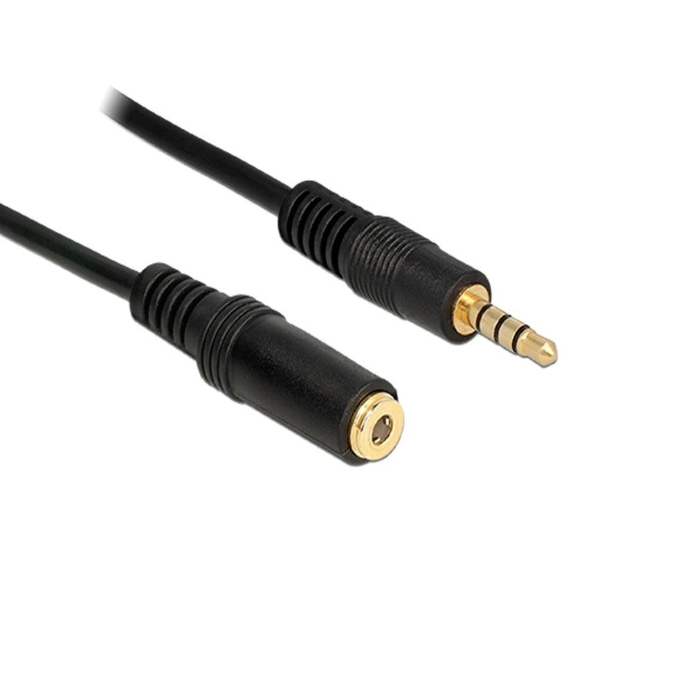 Cable audio estereo Jack 3.5 M/H 5m / 4 pines / Delock 84669