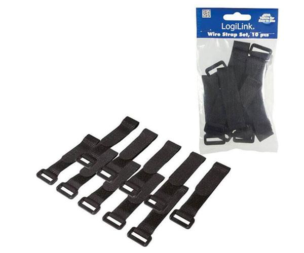 Organizador de cables con velcro Logilink Kab0056 (10 uds)