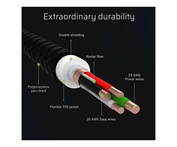 Cable datos USB 2.0 a Lightning Iiphone 5-12 / 1.2m / 2.4a / Led Blanco / KABGC05 / Greencell - Imagen 5