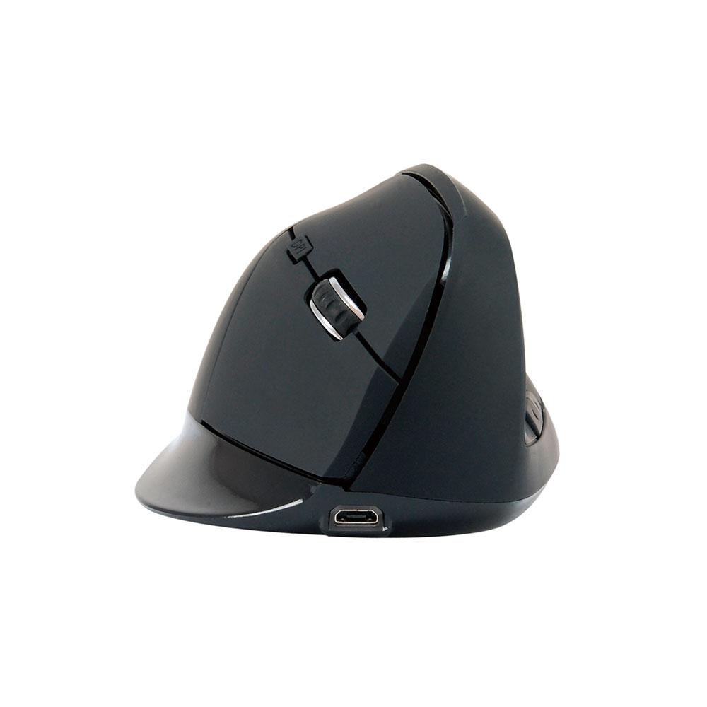 Raton óptico Bluetooth Ergonomico vertical Conceptronic Lorcan03B / 6 botones / 1600dpi / bateria recargable / Negro
