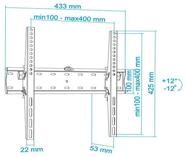 Soporte Tv de 37 a 70" Slim / Negro / Tooq LP4170F-B" - Imagen 4