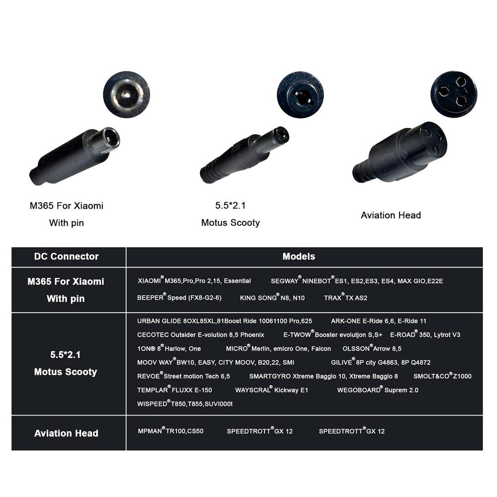 Cargador para patinete Eléctrico Xiaomi M365 Pro / Pro2 / 42V 2A / Motos Scooty - Imagen 2