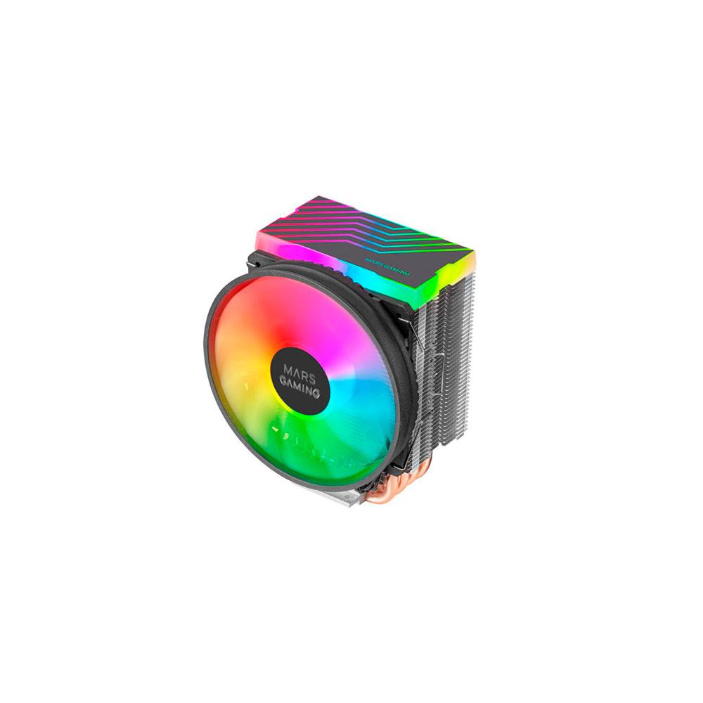 Ventilador CPU Mars Gaming MCPU44 Negro / Iluminacion dual ARGB / 4 heatpipes / Fan PWM 110mm / TDP 160w - Imagen 2