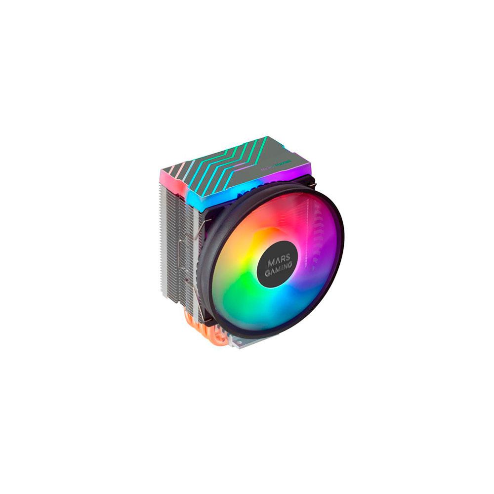 Ventilador CPU Mars Gaming MCPU44 Negro / Iluminacion dual ARGB / 4 heatpipes / Fan PWM 110mm / TDP 160w
