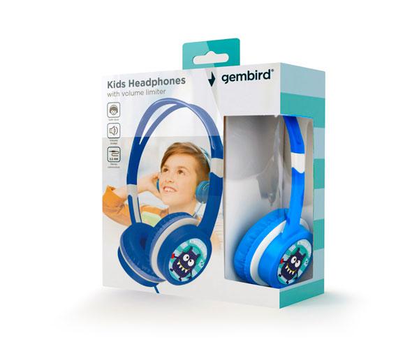 Auriculares para niños Gembird con limitador de volumen / Azul / MHP-JR-B - Imagen 2