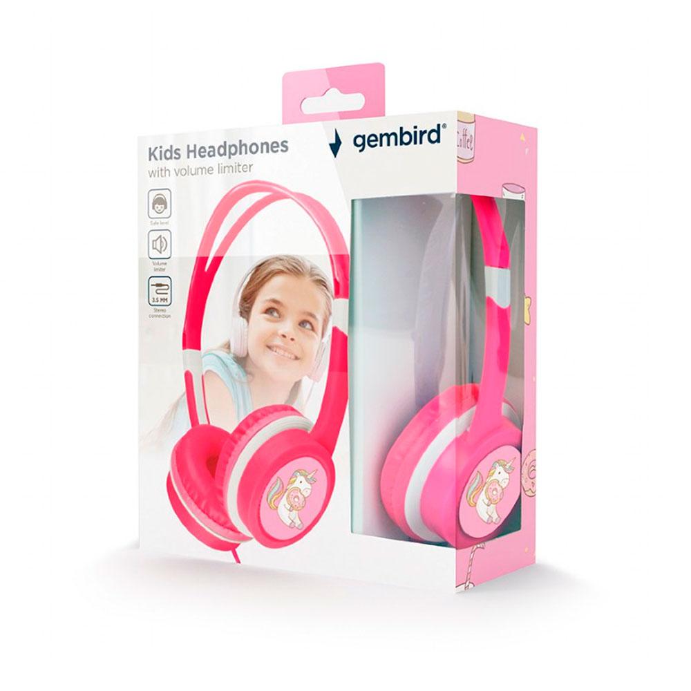 Auriculares para niños Gembird con limitador de volumen / Rosa / MHP-JR-PK - Imagen 2