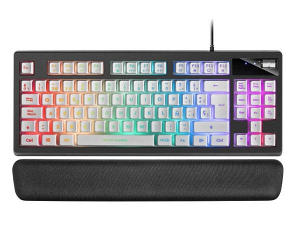 Teclado Mars Gaming Mkax / Compacto TKL / 9 Efectos Rgb / Switch H-Mech / Reposamuñecas Gel / Pc - Consolas / Blanco