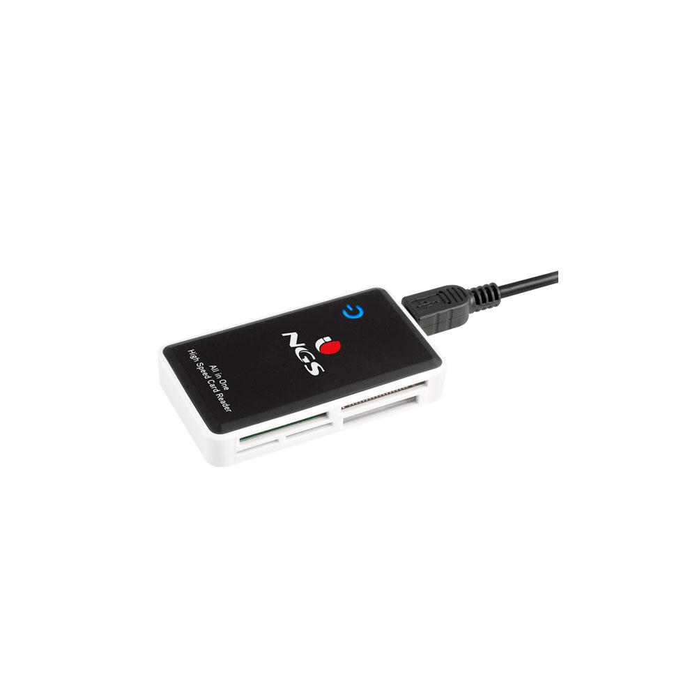 Lector de tarjetas Usb 2.0 NGS Multireader Pro / SD / MicroSD / M2 / MS Pro / CF / XD / Negro Piano