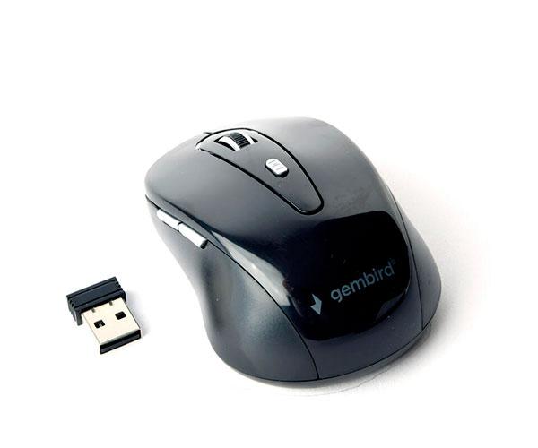 Raton óptico inalámbrico Gembird / 1600 Dpi / 6 Botones / Negro-Gris / MUSW-6B-01