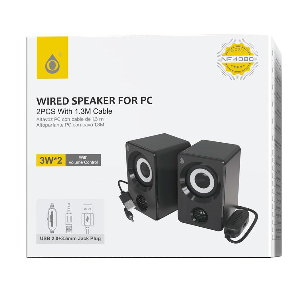 Altavoces 2.0 Pc NF4080 / Control de Volumen / Usb / Jack 3.5 / 6w (2x3w) / 1.3m / Negro / 2400802 / One + - Imagen 2