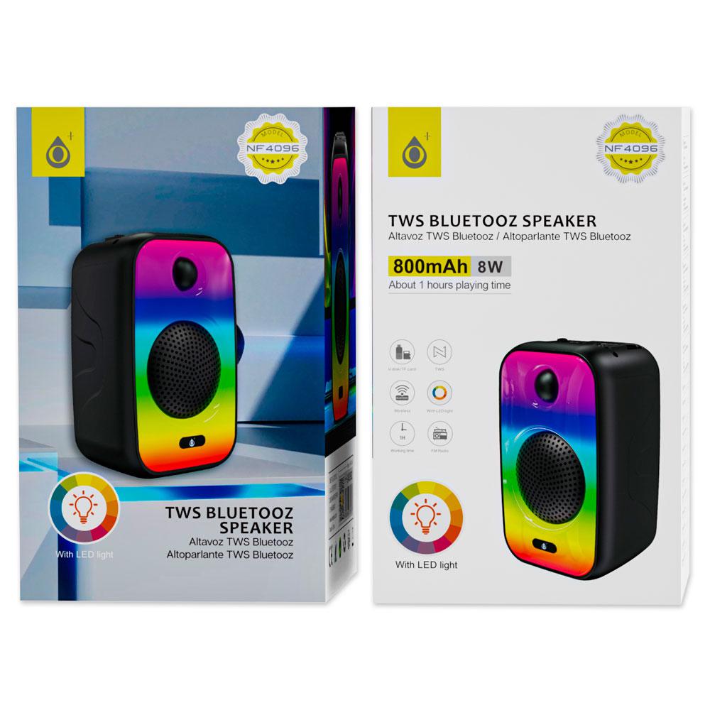 Altavoz Bluetooth 5.0 NF4096 / 8w / 800mah / Luces Led / Tws / Fm / Microsd / Usb / Negro / One+ - Imagen 2