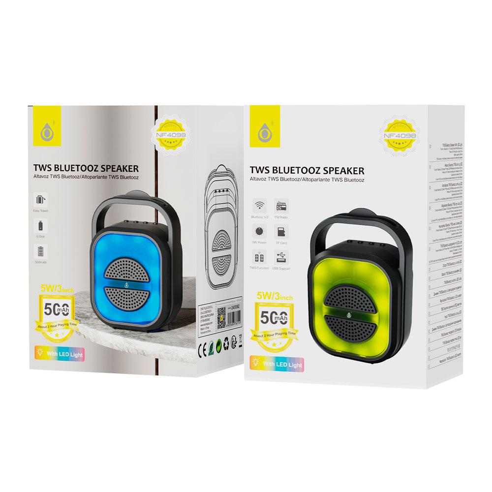 Altavoz Bluetooth 5.0 NF4098 / 5w / 500mah / Luces Led / Tws / Fm / Microsd / Usb / One+ - Imagen 2