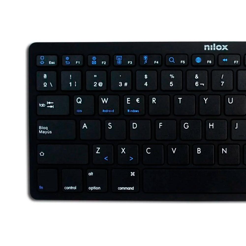 Teclado Slim Bluetooth Nilox NXKB01B / Negro / Windows / Android / Apple - Imagen 3