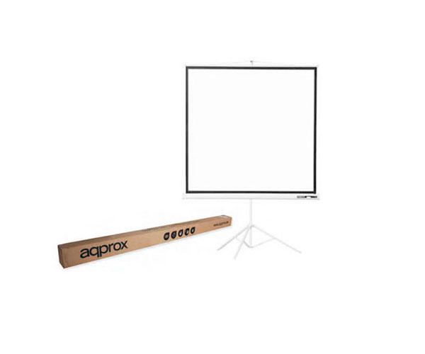 Pantalla mural Ocasion con Tripode Approx (100) 180x180 para proyector / Tela blanco mate - Trasera negra opaca"