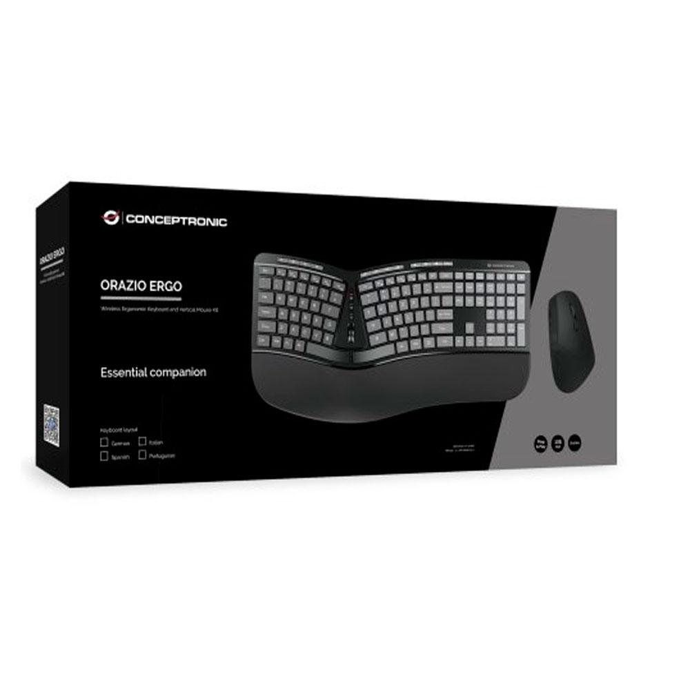 Combo Teclado + Raton inalámbrico ergonomico Conceptronic Orazio Ergo / ORAZIO02ES - Imagen 5