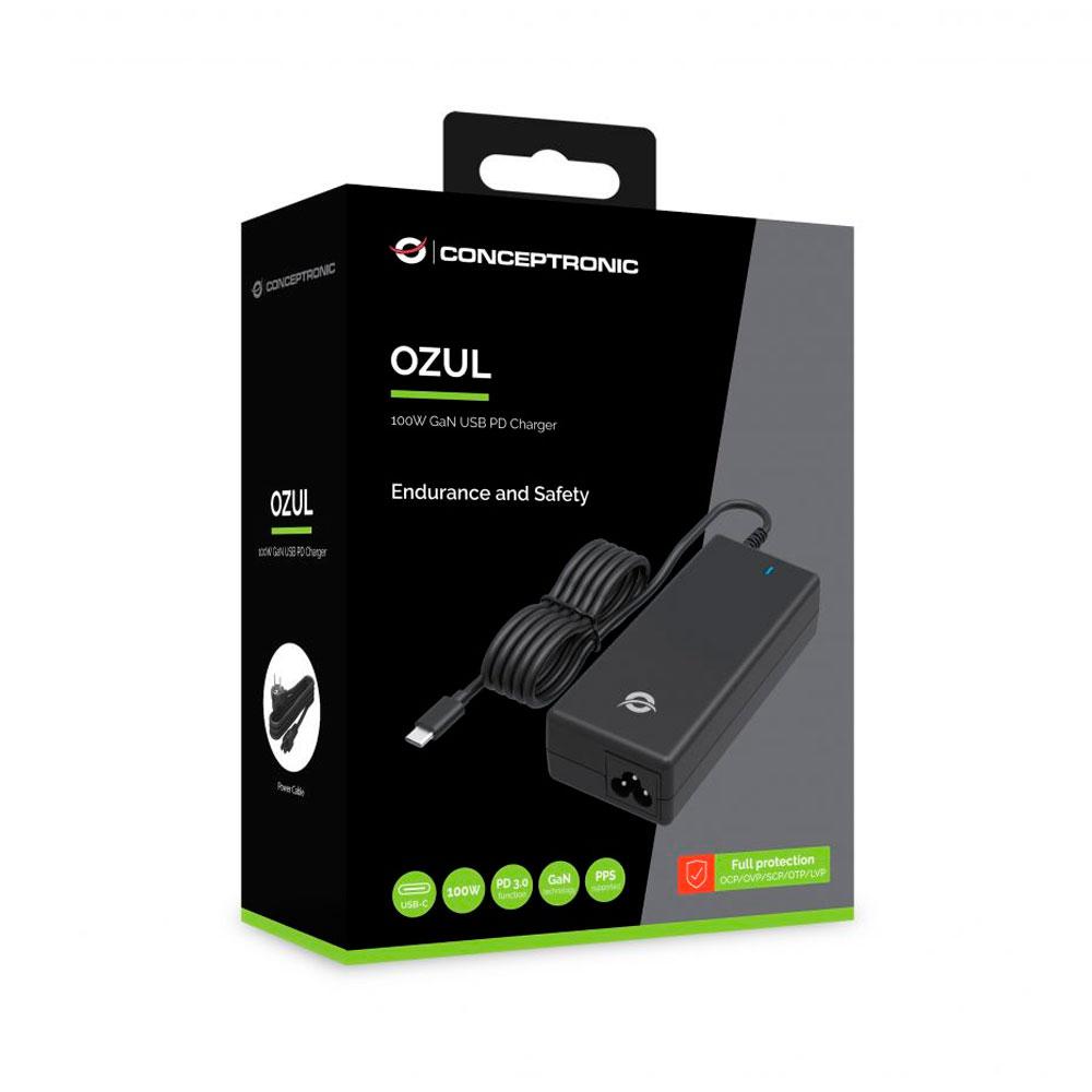 Cargador para portátil universal automático 100W Type-C Ozul / Pd 3.0 / OZUL03BE / Conceptronic - Imagen 3