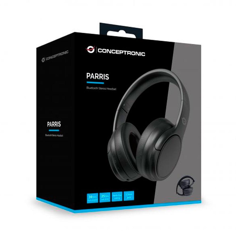 Auriculares con microfono Conceptronic Bluetooth 5.4 / Jack 3.5 / Carga Type-C / 400Mah / PARRIS03B / Negro - Imagen 3