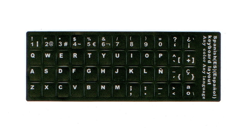 Pegatina en castellano teclados negro
