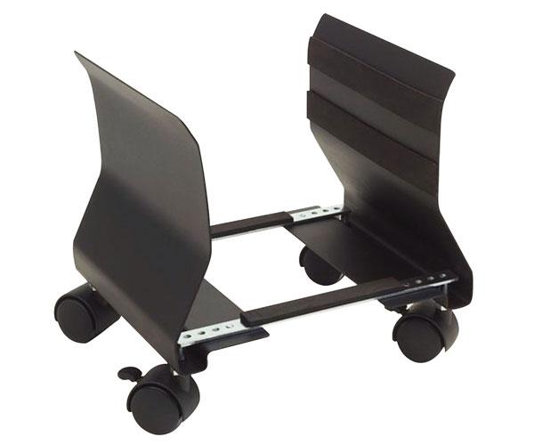 Soporte cpu con ruedas adaptable phoenix / Acero / muy resistente / Negro PH605CPUB