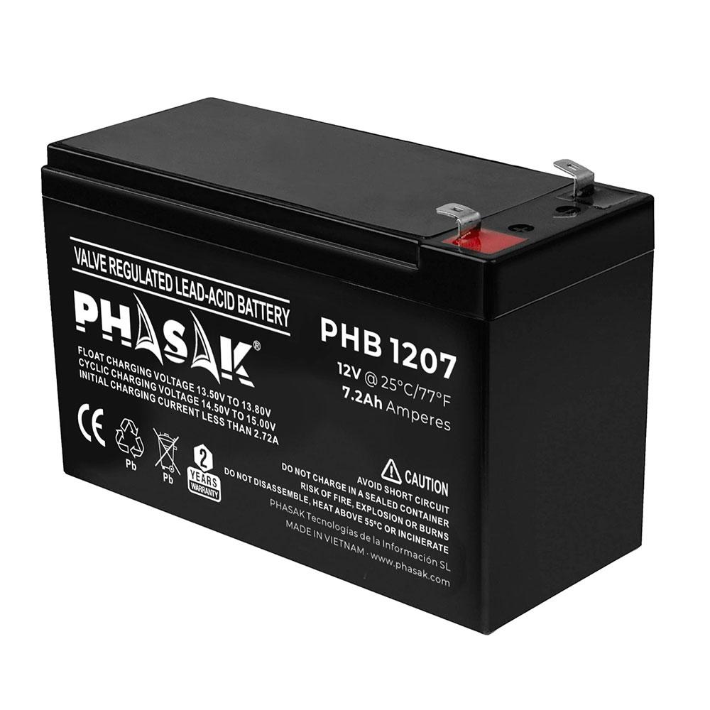 Bateria PHASAK para Sais 7.2ah 12v / PHB 1207 - Imagen 2