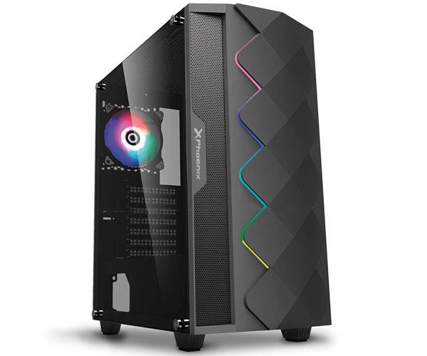 Caja ATX Gaming Phoenix Black Diamond Cristal Templado Tira Led Argb Filtros antipolvo - Imagen 2