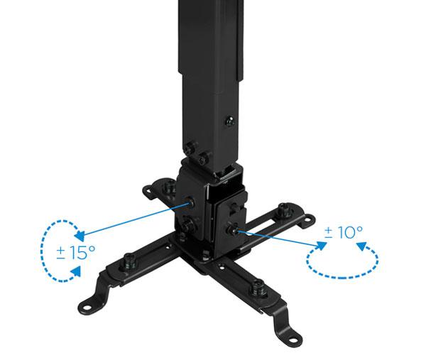 Soporte proyector techo pj2012t-b inclinable Negro - Imagen 3