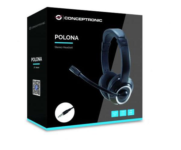 Auriculares con Microfono Conceptronic Polona 02b / estereo / Jack 3.5mm / VoIp / negro - Imagen 2