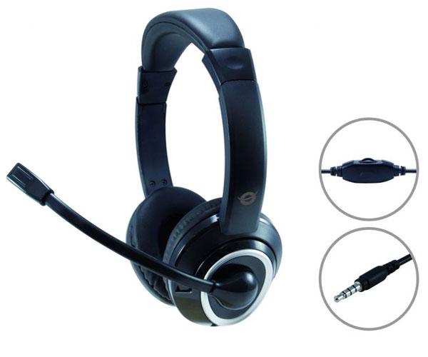 Auriculares con Microfono Conceptronic Polona 02b / estereo / Jack 3.5mm / VoIp / negro - Imagen 3