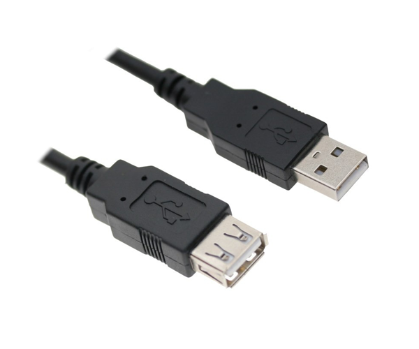 Cable prolongador USB 2.0 M/H 1.8 m / Negro / 10.01.0203-bk