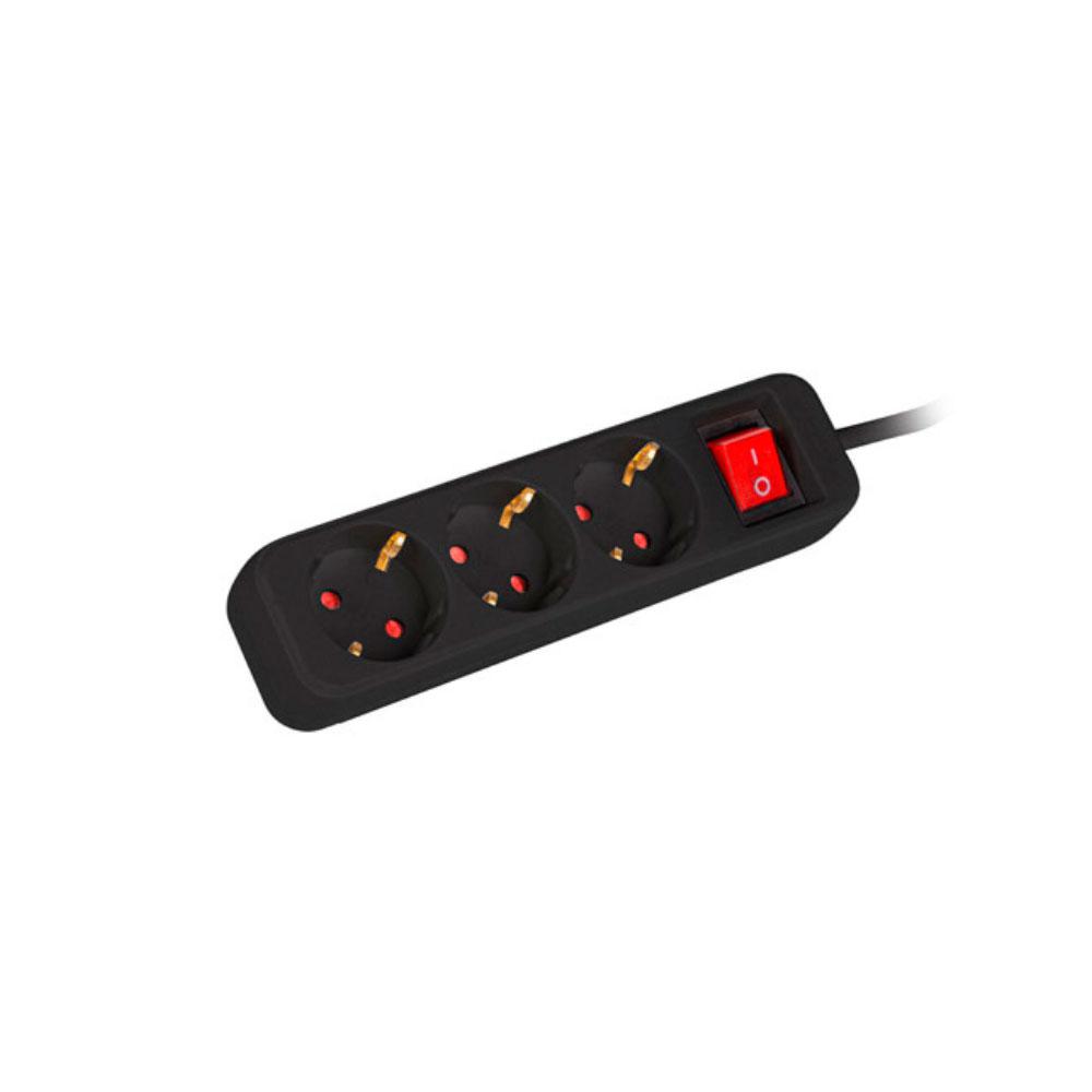 Regleta 3 tomas Lanberg / Proteccion infantil / Cable 1.5m / Negra / ps1-03f-0150-bk - Imagen 3