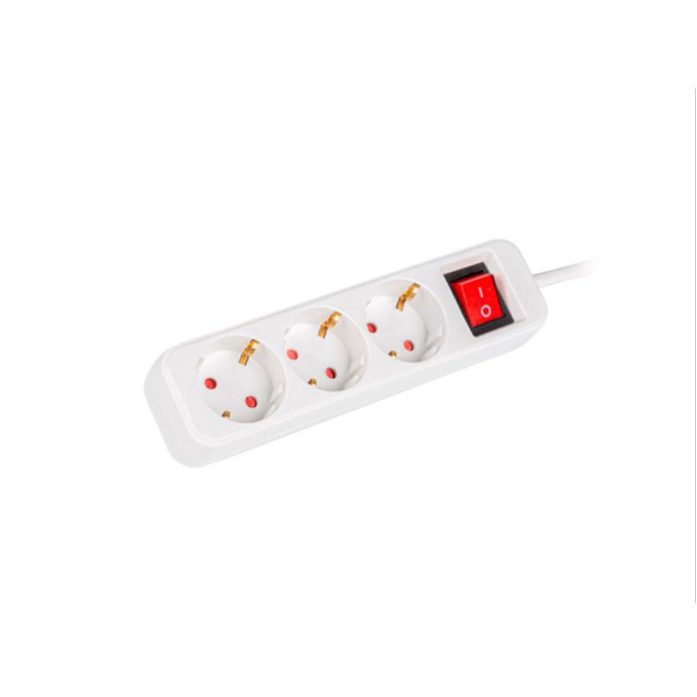 Regleta 3 tomas Lanberg / Proteccion infantil / Cable 1.5m / Blanca / PS1-03F-0150-W - Imagen 3