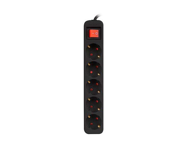 Regleta 5 tomas Lanberg / Proteccion infantil / Cable 3m / Negra / ps1-05f-0300-bk