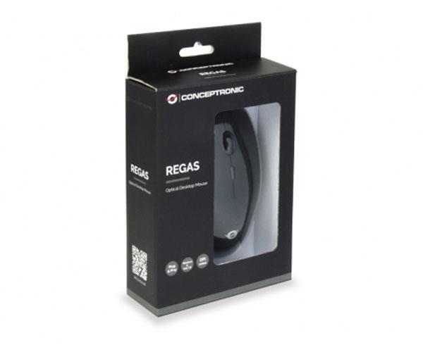 Raton optico Usb Conceptronic Regas / Ambidiestro / 1200 Dpi / Negro / REGAS01B - Imagen 3