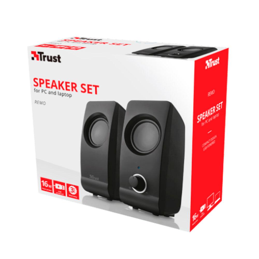 Altavoces 2.0 Trust Remo / 8w Rms / Alimentados por usb / Control volumen / Negro / 17595 - Imagen 2