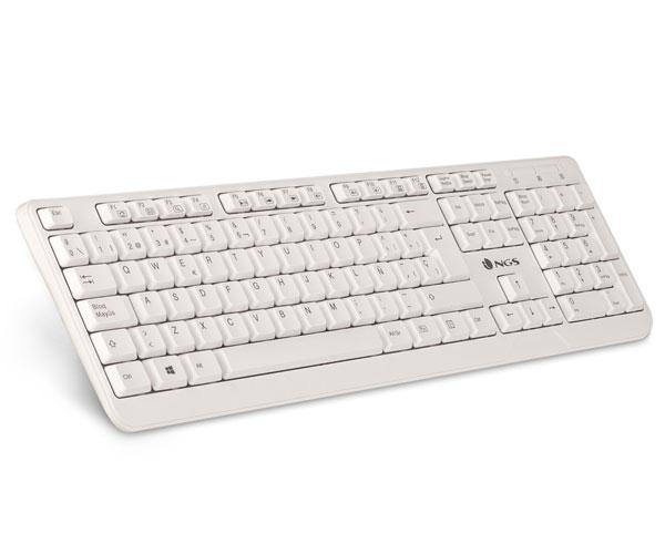 Teclado USB Ngs Spike Blanco / Cable 1.4m / 12 Teclas Multimedia - Imagen 2