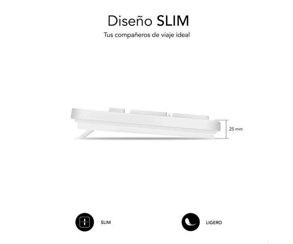 Teclado Usb Subblim Business Slim Silencioso / Blanco / SUBKBC-0SSK51 - Imagen 3