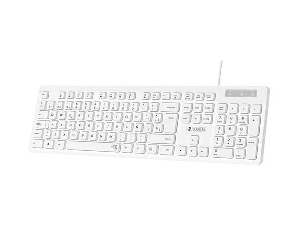 Teclado Usb Subblim Business Slim Silencioso / Blanco / SUBKBC-0SSK51