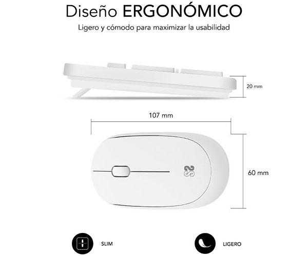 Combo Teclado + Raton Inalambrico Subblim Business / Slim / Silencioso / Blanco/ SUBKBC-CSSW11 - Imagen 2