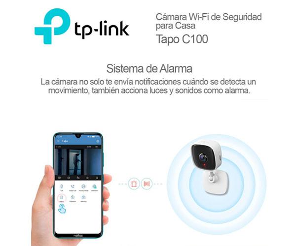 Tp-Link Camara inteligente Wifi Tapo C100 / Full Hd / Vision nocturna / Alarma luz y sonido - Imagen 3