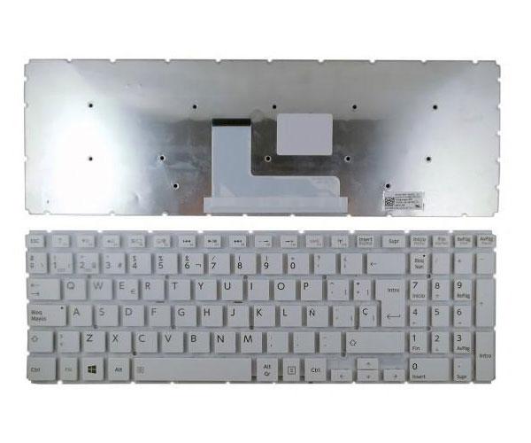 Teclado compatible para portátil TOSHIBA Satellite l50-b blanco sin marco