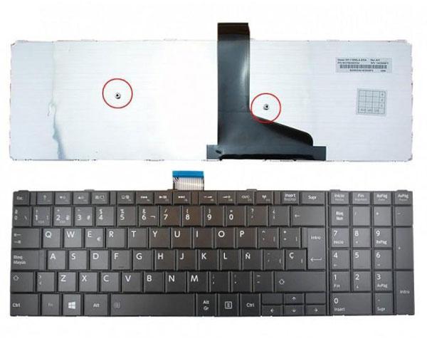 Teclado compatible para portátil TOSHIBA Satellite S50 / S50-a / C75d / C75d-a / Negro / Sin marco