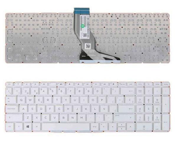 Teclado compatible para portátil HP Pavilion 15-bs / 15-bw / 15-br / 925009-071 / Tecla Enter Horizontal / Sin marco / Blanco