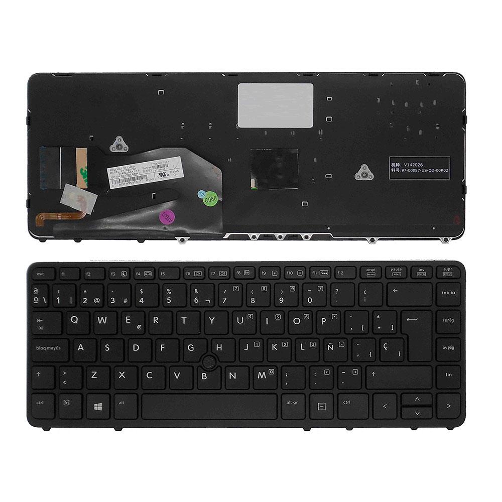 Teclado compatible para portátil HP Elitebook 840 g1 / 850 g1 / 840 g2 / 762758-001 / Con poinstick / Retroiluminado